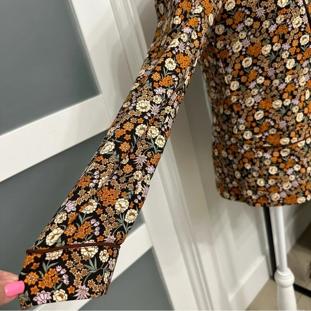 Scotch & Soda Floral Print Pyjama Blazer Multicolor Size XS Cottagecore NWOT